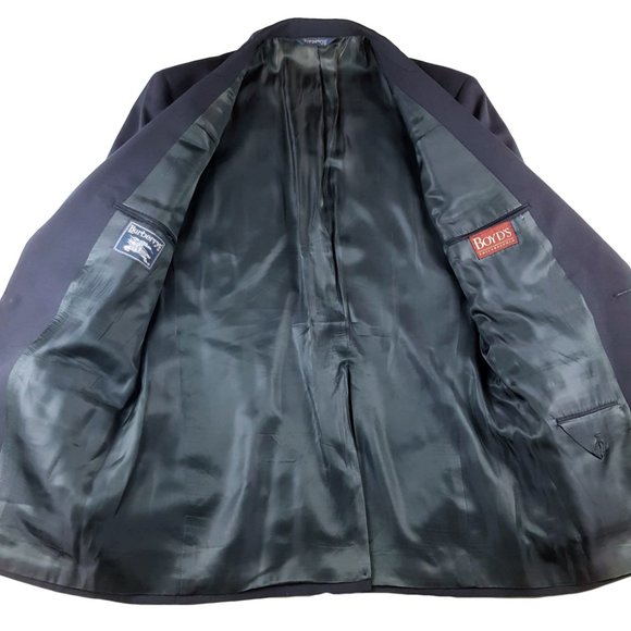 Burberry Vintage Mens Wool Blazer 42L Navy Blue - Picture 5 of 8